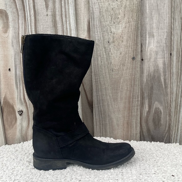 STEVE MADDEN Genuine suede, round toe moto boot w/ strap and buckle/strap - Picture 4 of 9